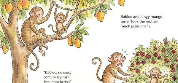 Illustration for The Naughty Baby Monkey