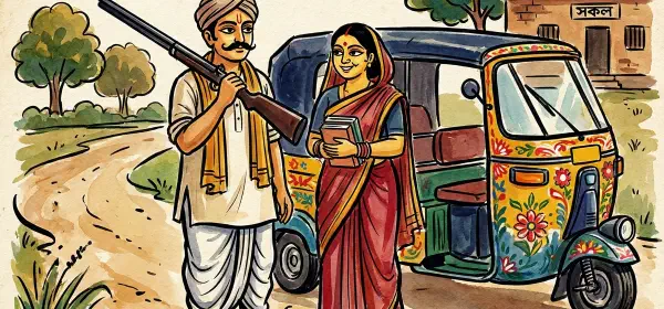 Illustration for The School Teacher and the Dacoit