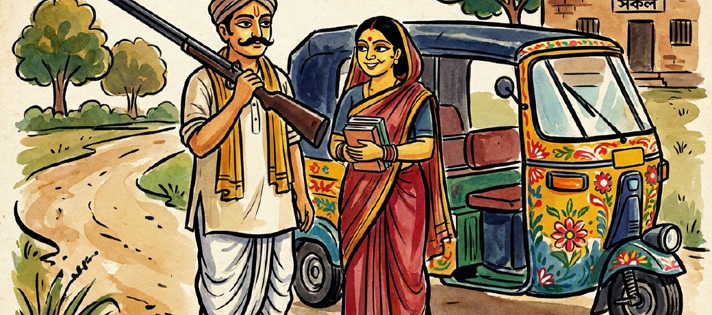 Illustration for The School Teacher and the Dacoit