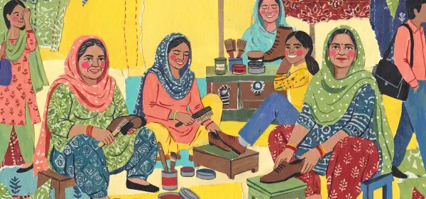 Illustration for The Shoe-shine Women
