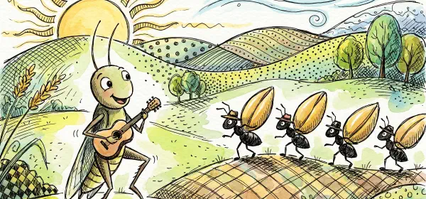 Illustration for The Silly Cricket