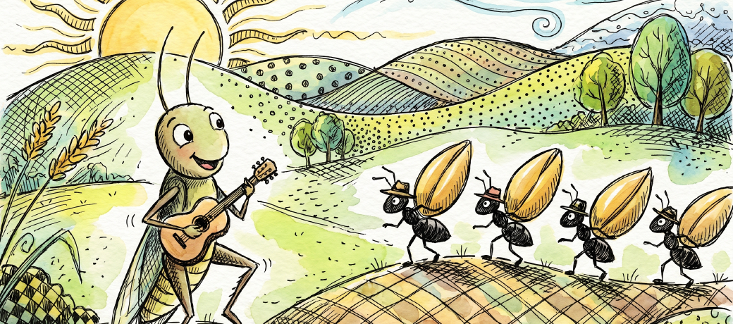 Illustration for The Silly Cricket