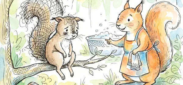 Illustration for The Squeaky Squirrel