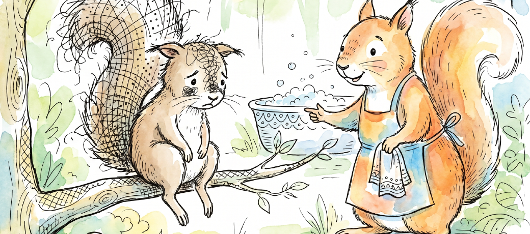 Illustration for The Squeaky Squirrel