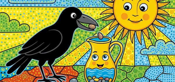 Illustration for The Thirsty Crow