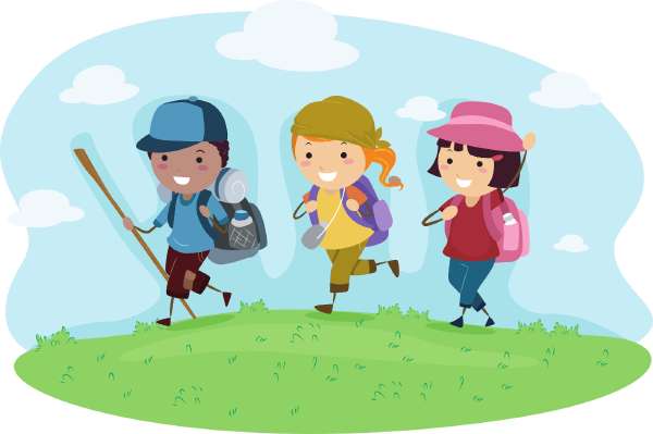 Girl friends on a hike. An Unforgetful Trip: A story for kids.