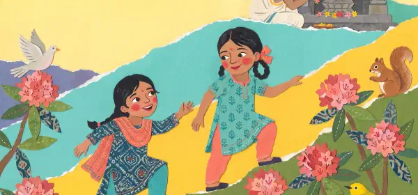Illustration for Two Girls and a Lotus