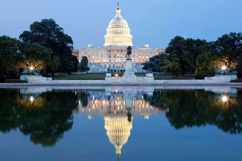 The United States Capitol building in Washington DC, USA