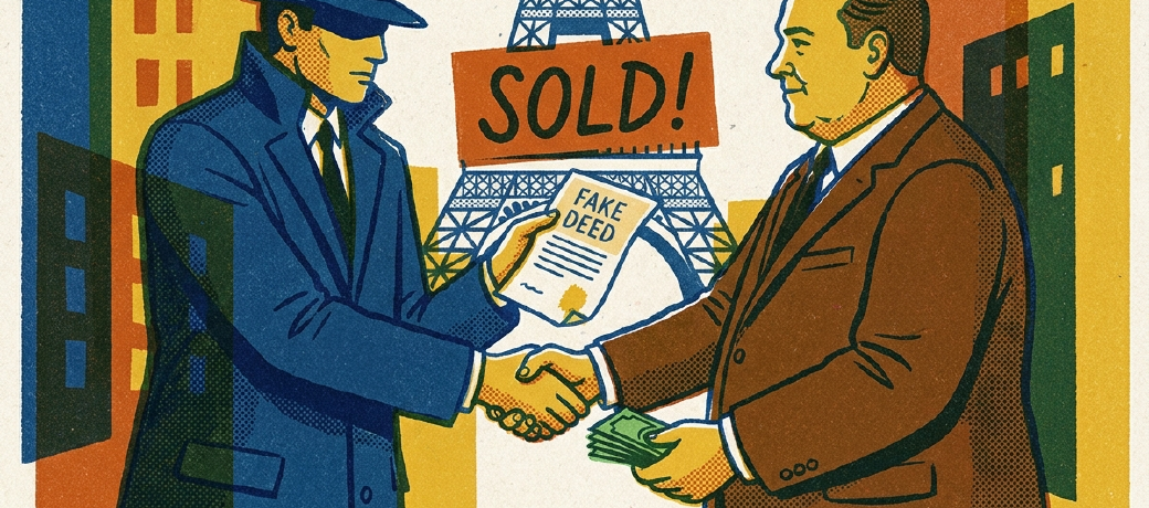 Illustration for Who Sold the Eiffel Tower Twice?