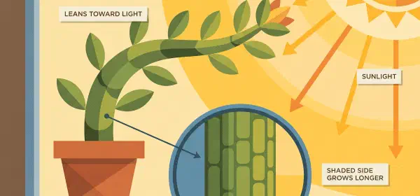 Illustration for Why do Plants Lean Toward Sunlight?
