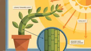 Illustration for Why do Plants Lean Toward Sunlight?