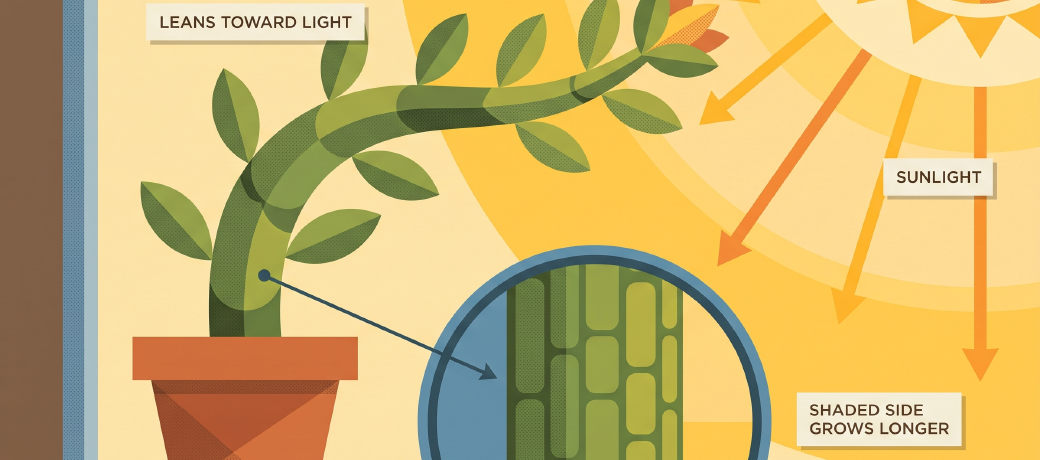 Illustration for Why do Plants Lean Toward Sunlight?