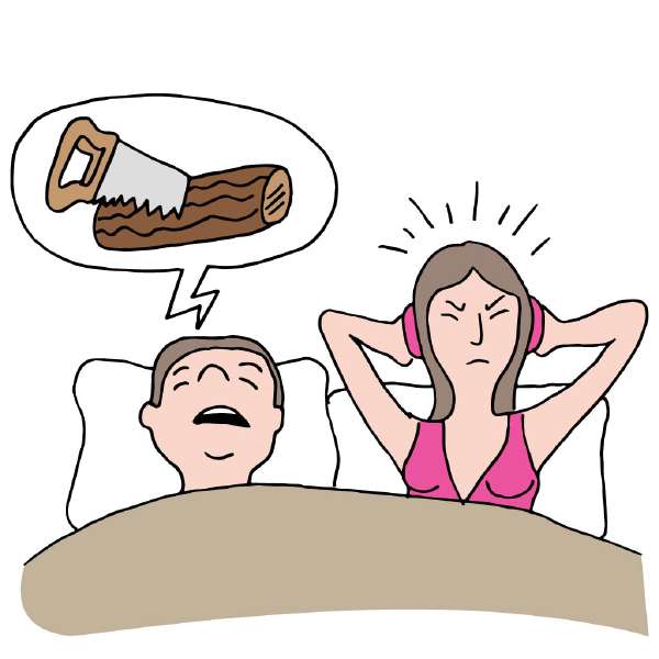 Why do Some People snore More than Others? An image of a snoring husband.