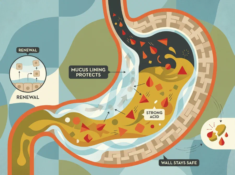 Why doesn't our stomach get digested?