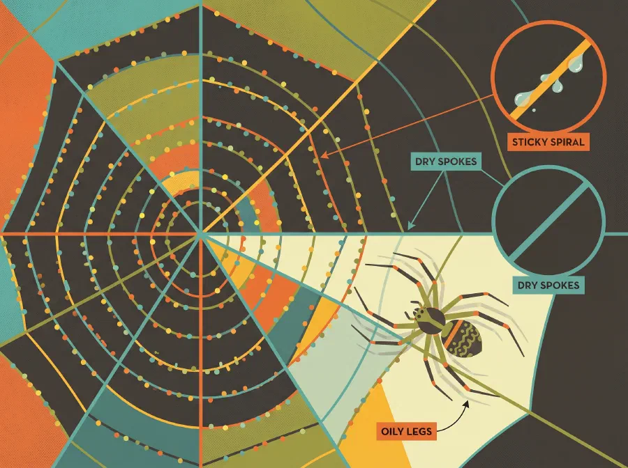 Why Don't Spiders Get Caught in Their Webs?