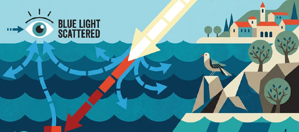 Illustration for Why is the Mediterranean Sea Blue?