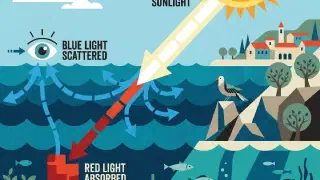 Illustration for Why is the Mediterranean Sea Blue?
