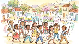 Illustration for Young Peacemakers of Colombia