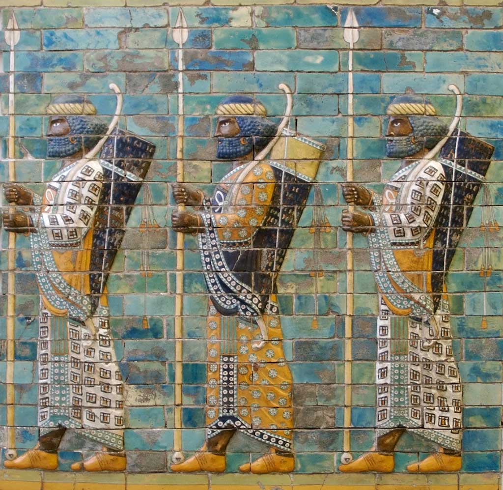 Rrelief sculpture of ancient Assyrian warriors