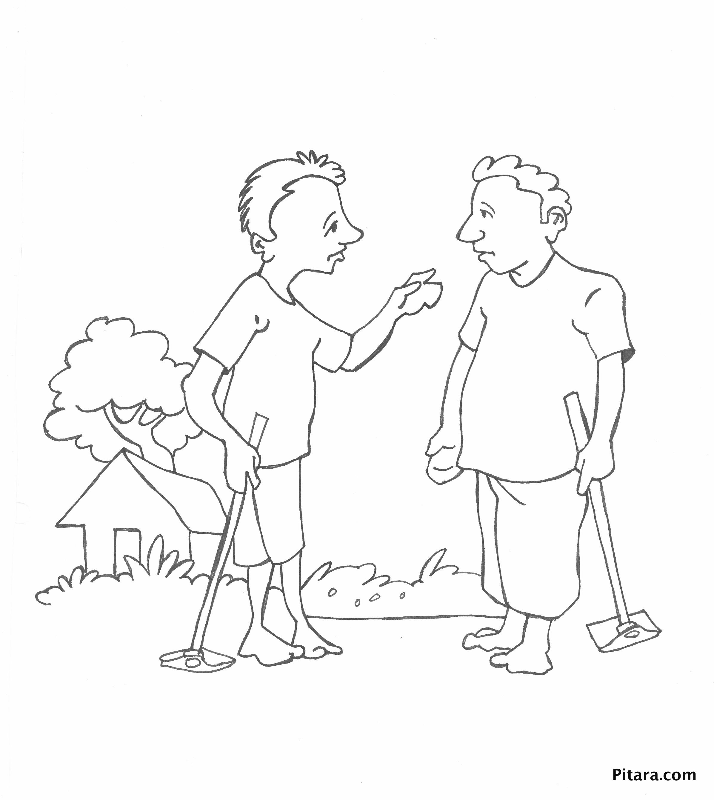 Indian farmers – Coloring page – Pitara Kids Network