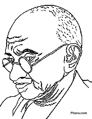 mahatma gandhi standing photos coloring pages - photo #7