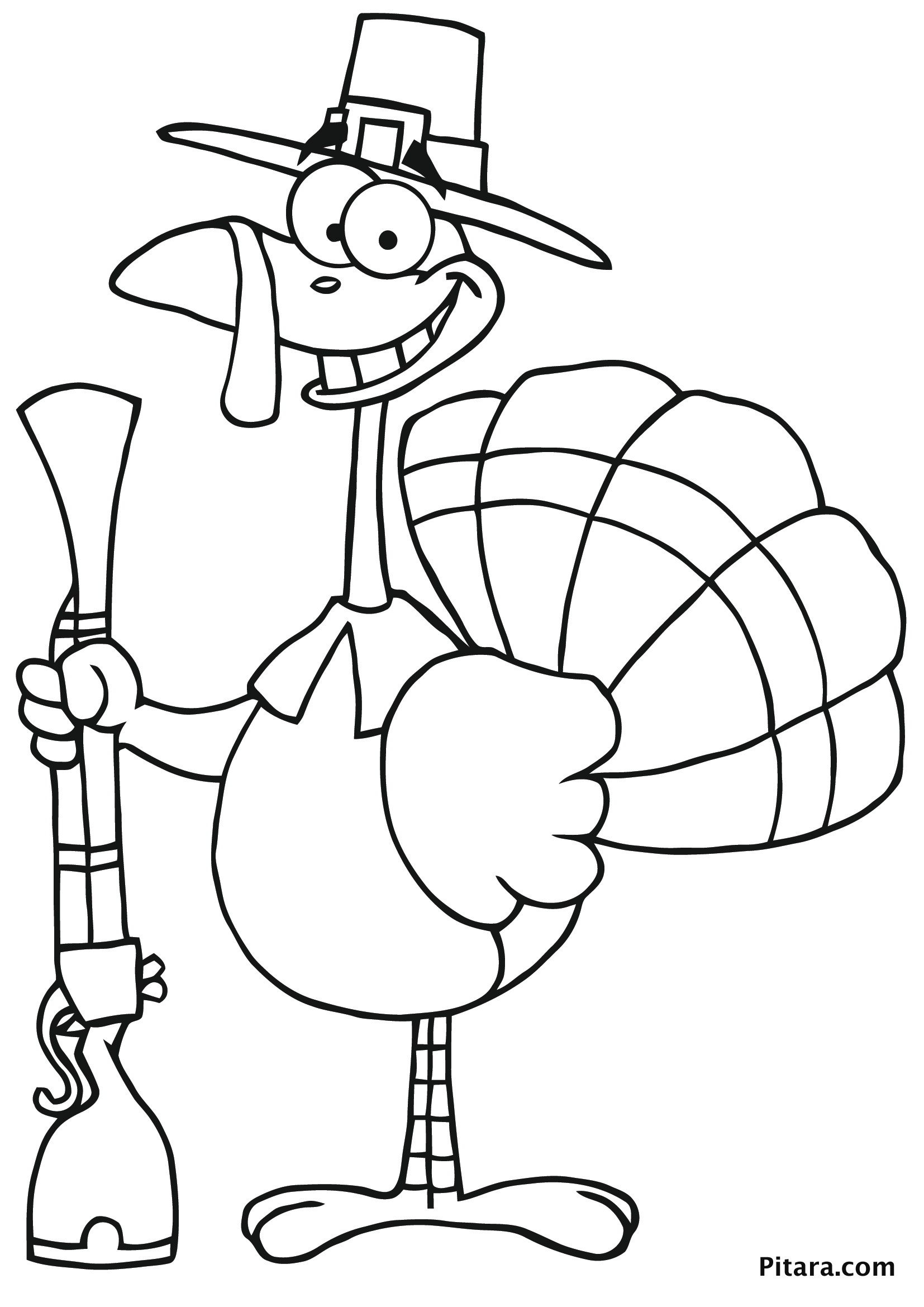 Hunter Turkey Colouring Page for Kids Pitara Kids Network